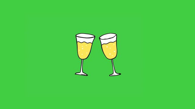 Animated clinking glasses overlay with transparent background, ideal for celebration videos, party edits, wedding toasts, and festive motion graphics.
