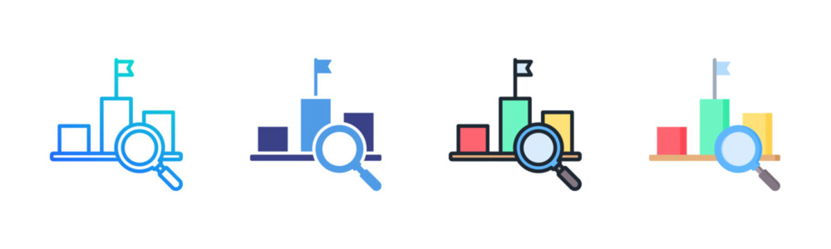 Competitive Landscape Icon Set Multiple Style Collection