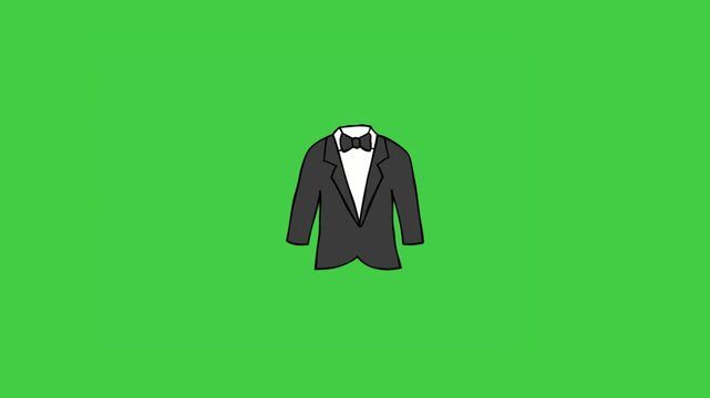 Animated groom suit doodle overlay with transparent background, suitable for wedding-themed videos, invitation designs, and romantic visual effects.
