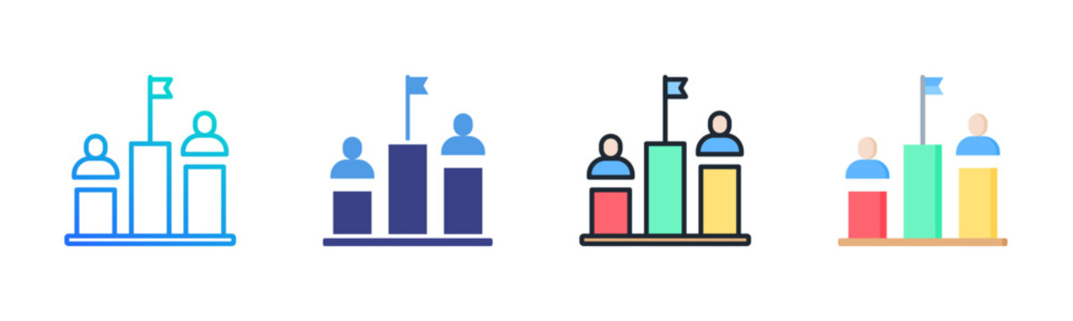 Competitor Icon Set Multiple Style Collection