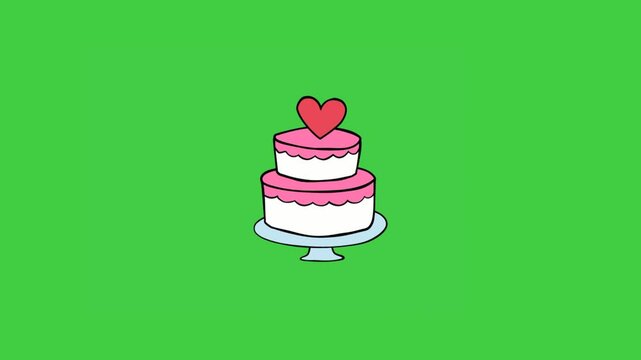 Animated wedding cake overlay with transparent background, great for wedding videos, invitations, anniversary content, and celebration graphics.
