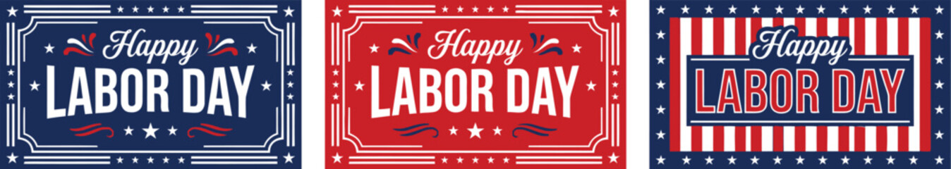 Happy labor day greetings and celebrations with patriotic banners © SHAMSUL HAQ