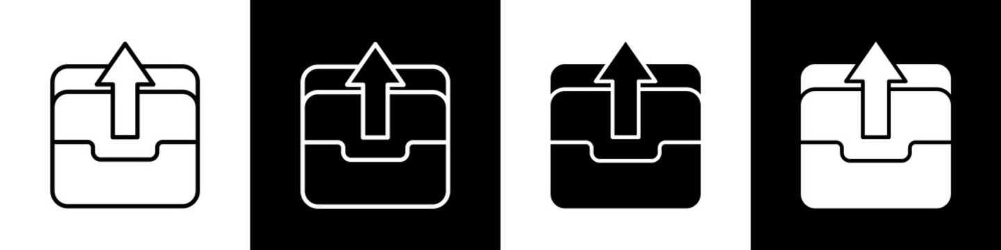 Folder black and white icon design concept