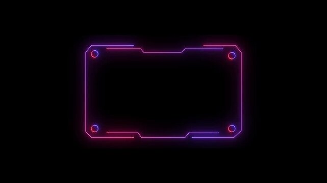 Cyber style hud frame animation built for futuristic data screens. Tech inspired digital border creating a structured display layout. Sci fi frame overlay suitable for simulations analytics