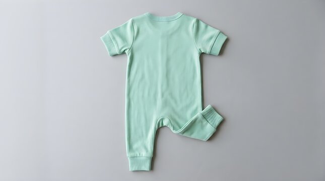 Soft Mint Green Infant One-Piece Bodysuit Romper for Baby Newborn Clothing