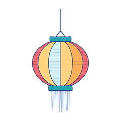 Fototapeta premium Colorful Hanging Paper Lantern Illustration