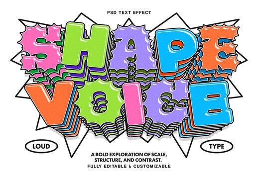 Bold Stacked Text Effect