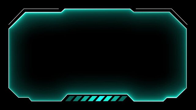 Futuristic hud frame for digital interface screen layout. Modern lower third frame for live recording and video display. Technology style interface frame for data and network information.