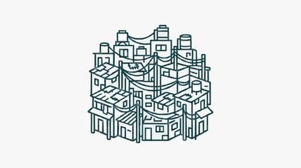Detailed line art illustration of a castle structure. © Brodin