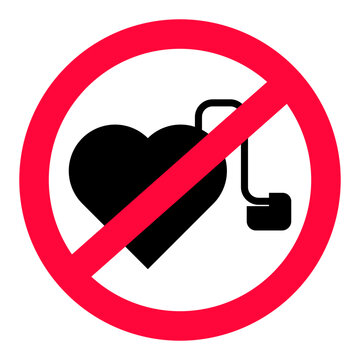 No pacemaker allowed sign