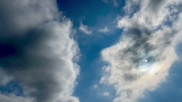 青と太陽と雲　タイムラプス
