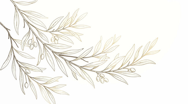 Elegant golden olive branch illustration