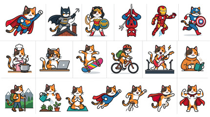 Cute Cat Characters: Superheroes, Musicians, Cyclists & More © Buku