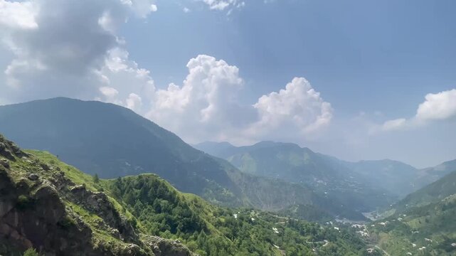 Scenic Mountain Valley View in Abbottabad KPK Pakistan | Cinematic Landscape | Horizontal HD Video