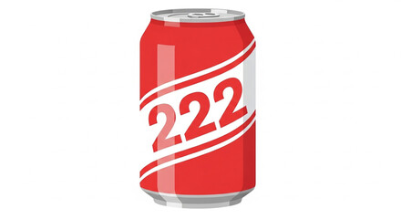 Obraz premium Illustration of Red Soda Can with Number 222 Design on White Background