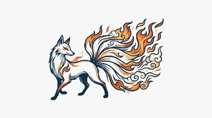 Elegant horse head silhouette with flowing mane and tail. © Bam