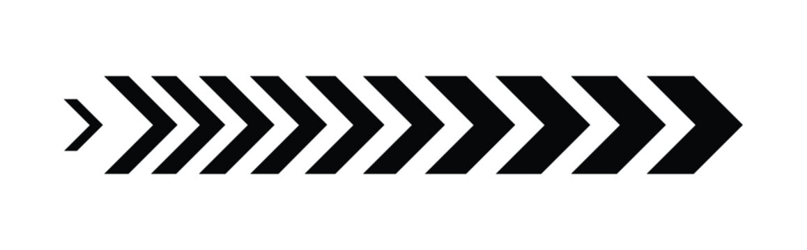 A series of black chevron arrows pointing right in a sequence