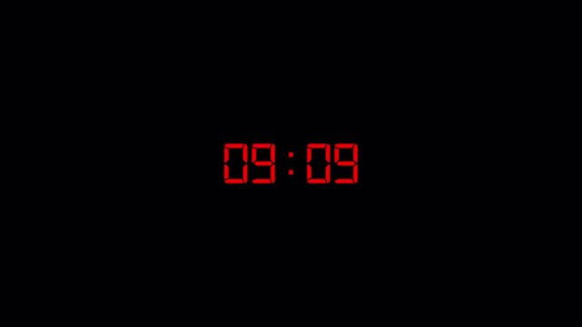 Ten minute countdown timer animation, ten to zero minute countdown animation on a transparent background, 10 min countdown in 4k with alpha channel.
