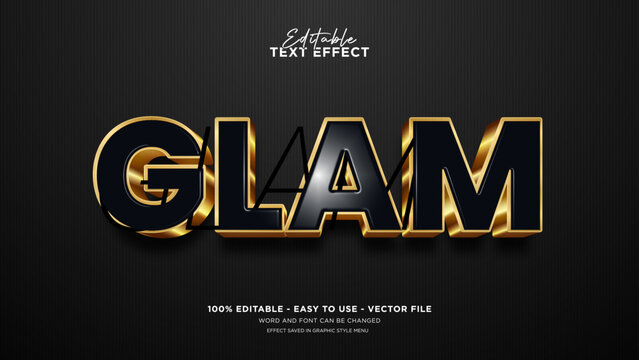 Editable glamour text effect, luxury text effect