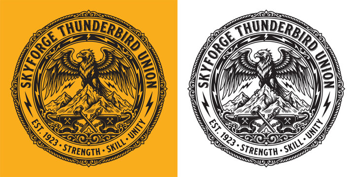 Skyforge Thunderbird Union Vintage Industrial Emblem