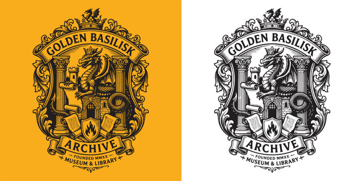 Golden Basilisk Archive Museum and Library Crest