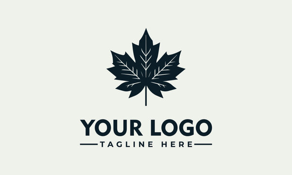 Minimalist maple leaf vector logo illustration design