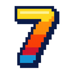 Fototapeta premium PNG Colorful pixelated number seven