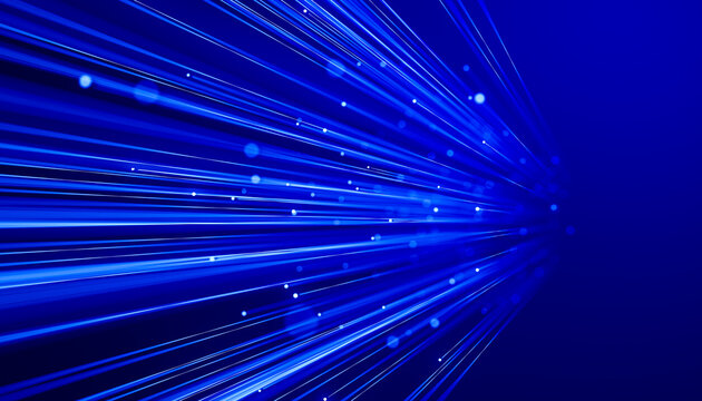 3D network beam passage with blue signal depth inside