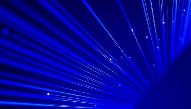 3D signal beam matrix with angled blue vector depth