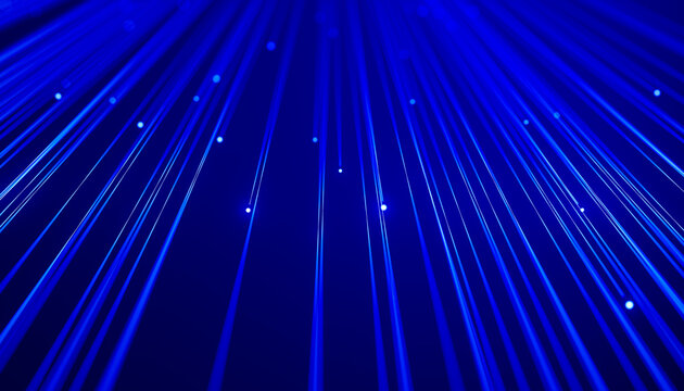 3D vertical light grid with glowing blue nodes inside