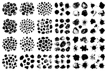 Fototapeta premium Collection of abstract black and white grunge textures and patterns.