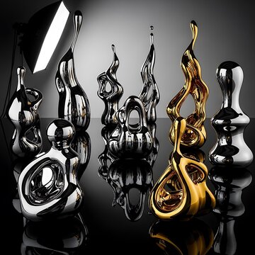 Close-up of antique brass musical instruments collection.