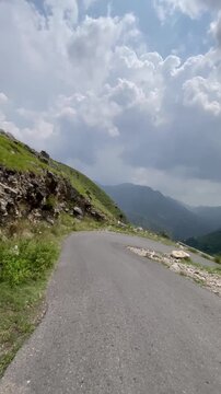 Scenic Highway Ride in Abbottabad KPK Pakistan &ndash; Front Camera Motorcycle View