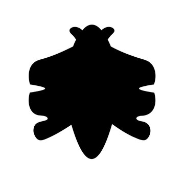 Black silhouette insect icon with legs - Minimalist black silhouette vector icon of an insect with six legs and antennae, clean and bold design for digital use.