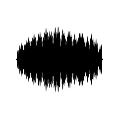Naklejka premium Black abstract noise wave pattern design - A bold, high-contrast abstract noise wave pattern with sharp black texture for modern graphic design projects.