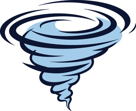 Blue cartoon tornado icon Vector