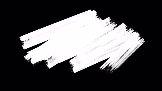 abstract Paint brush stroke animation creates bold abstract monochrome design, ideal for modern art prints, backgrounds, packaging, and digital media. 4K - Alpha Channel