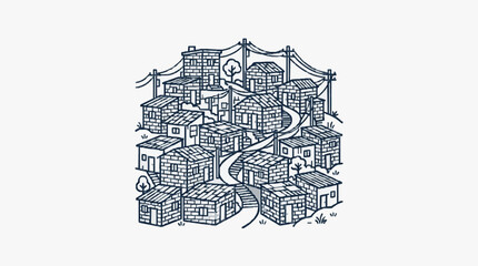 Intricate black and white castle architectural illustration. © skuy