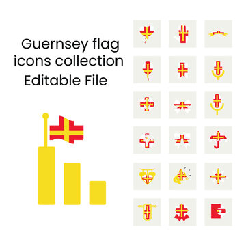 Guernsey flag in celebrating symbols