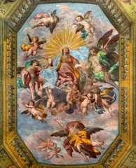 Fototapeten Jesus Christus Crema - The fresco of Assumption in the church Santuario di Santa Maria delle Grazie by Gian Giacomo Barbelli (1643).  © Renáta Sedmáková