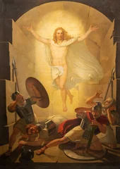 Fototapeten Jesus Christus LUCCA, ITALY - JUNE 23, 2026: The painting of Resurrection of Jesus in the church Cattedrale di San Martino by Michele Ridolfi (1824).  © Renáta Sedmáková