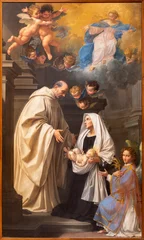 Fototapeten Jesus Christus LUCCA, ITALY - JUNE 23, 2026: The painting of St. Francesca Romana presents the Child Jesus to her confessor in the church Chiesa dei Santi Giovanni e Reparata by Donato Creti (1731).   © Renáta Sedmáková