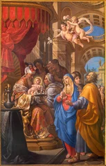 Fototapeten Jesus Christus PISA, ITALY - JUNE 25, 2026: The painting of Presentation of Jesus in the Temple in the church Chiesa di Santa Caterina d Alessandria by Girolamo Scaglia (1672)  © Renáta Sedmáková