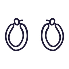 Hand drawn oval hoop earrings icon © Dindarchmh