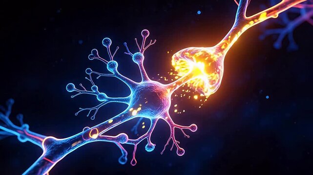 Neuron cell connection with electrical signal