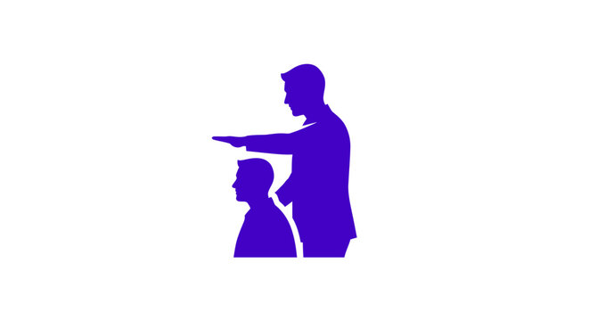 Two men measuring height or comparing progress silhouette icon