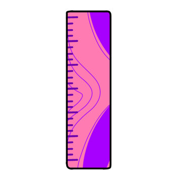 Cute Pink and Purple Pastel Abstract Pattern Ruler Illustration