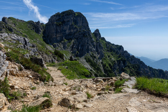 mountains of the Pasubio massif, path of 52 tunnels and memorial of the First World War