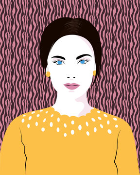 Pop-art style portrait of a woman