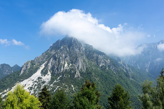 mountains of the Pasubio massif, path of 52 tunnels and memorial of the First World War